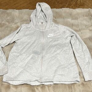 Nike Tan,Cream, Gray Zip-Up Jacket Soft Cotton-Blend